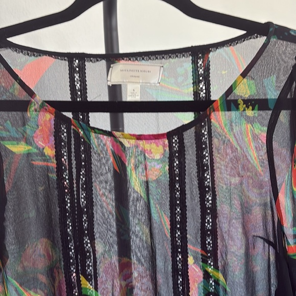 Moulinette Soeurs Sheer 3/4 Sleeve Silk Slip Dress NWOT Size S - Picture 4 of 5